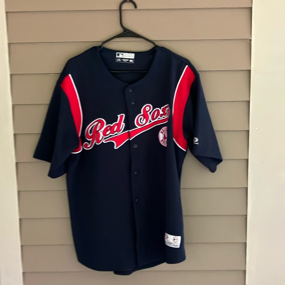 Boston Red Sox Genuine Merchandise Blue and Red Baseball Jersey